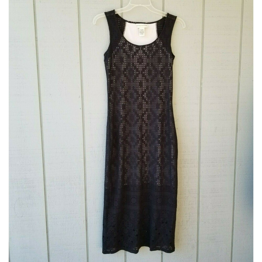 Doncaster Dress XS Extra Small Navy Blue Laser Cut Sleeveless Lined Shift